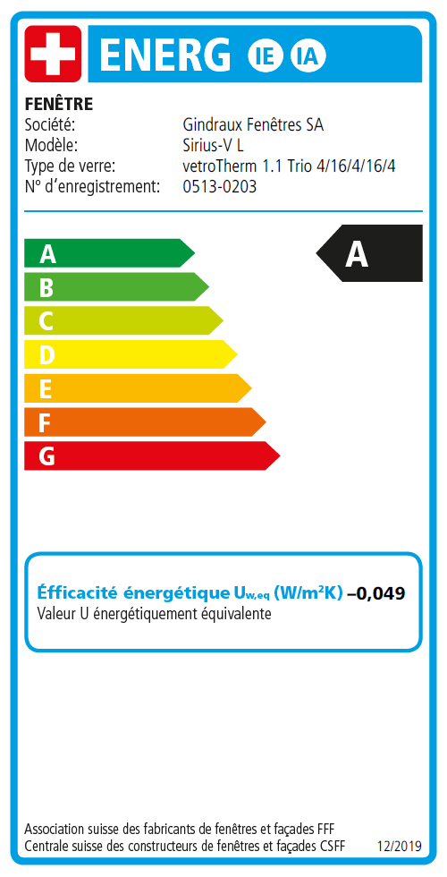 Etiquette énergetique Sirius V-B